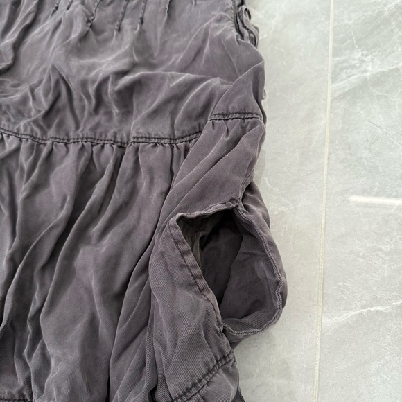 Women’s By Anthropologie Jenee Tiered Ruffle Washed Black Tunic Dress Medium - Picture 8 of 16